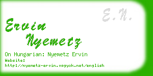 ervin nyemetz business card